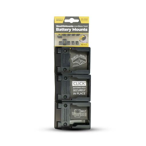 StealthMounts BM-DW20-BLK-6 18V Dewalt XR 6-Pack Black Battery Mounts – image 3