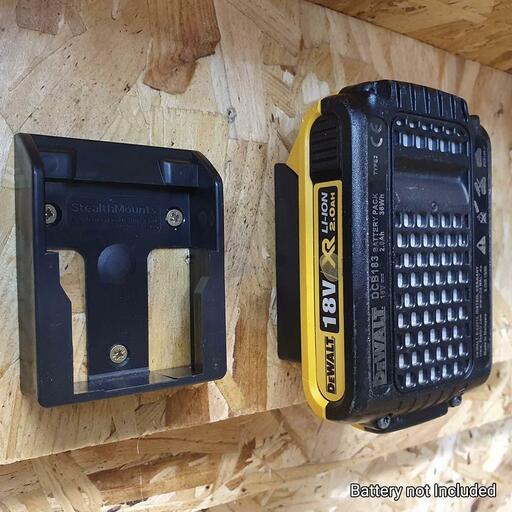 StealthMounts BM-DW20-BLK-6 18V Dewalt XR 6-Pack Black Battery Mounts – image 7