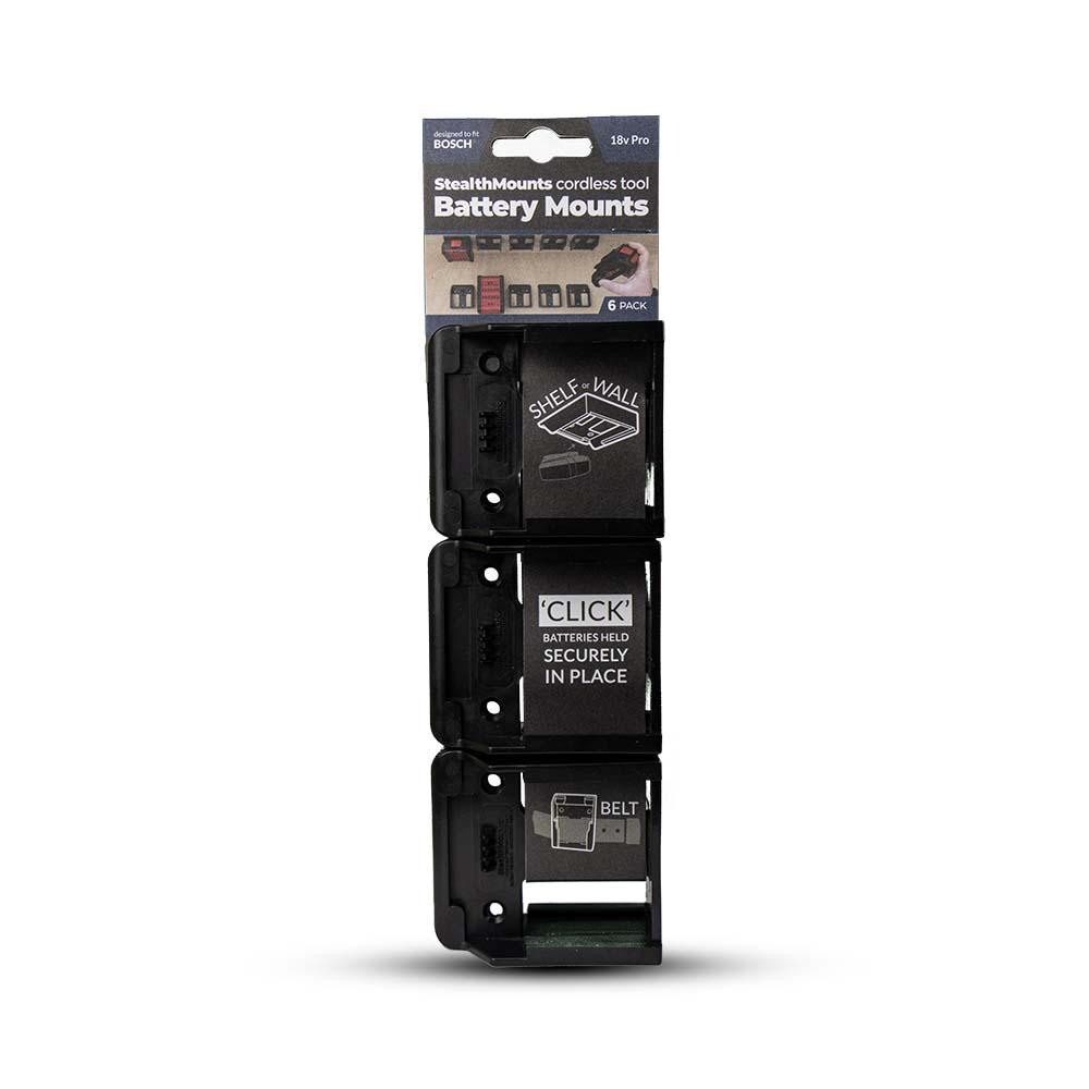 StealthMounts BM-BO18-6 18V Bosch 6-Pack Black Battery Mounts – image 3
