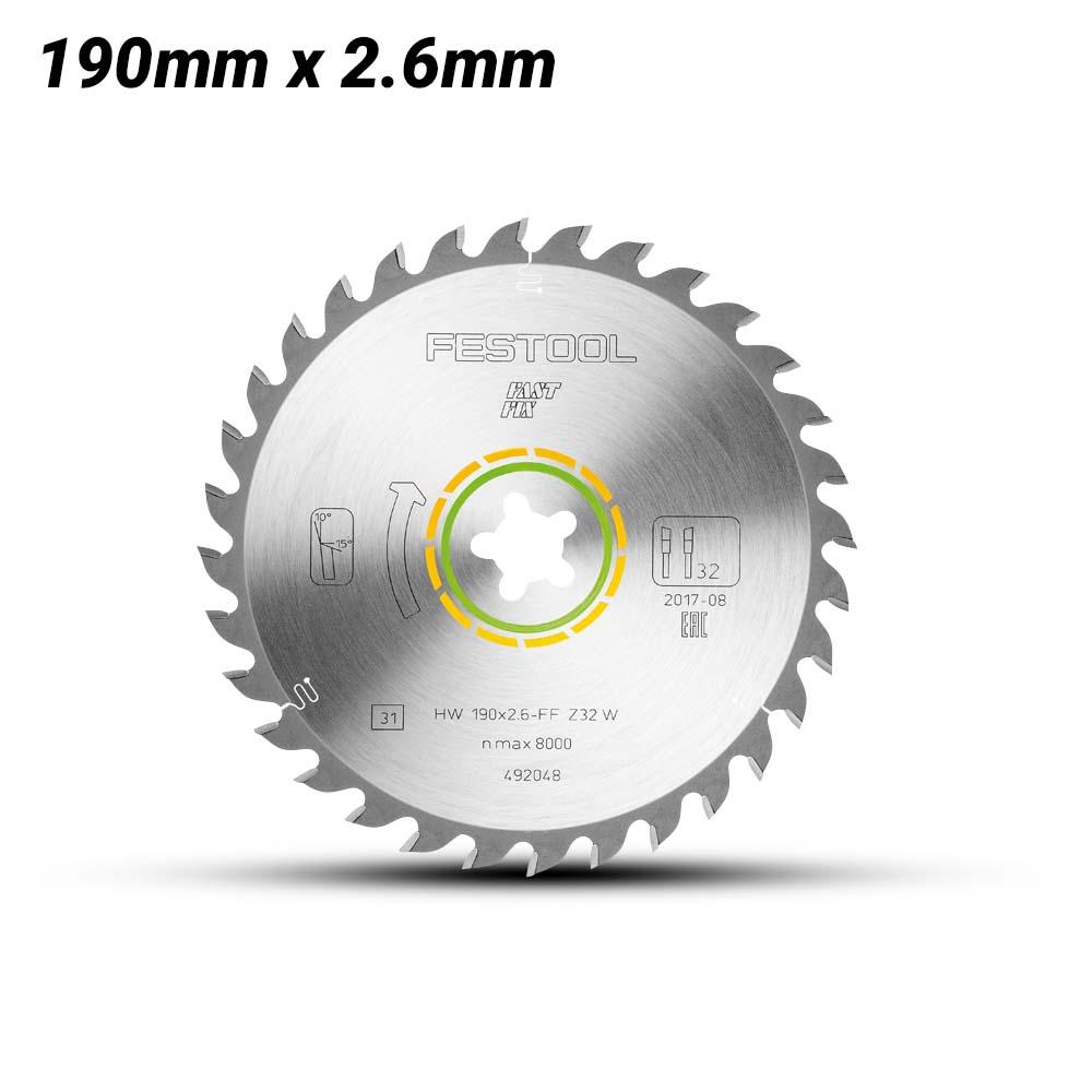 Festool HW 190 x 2.6 FF W32 (492048) 190mm x 2.6mm 32T Universal Saw Blade – image 1