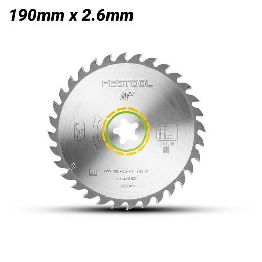 Festool HW 190 x 2.6 FF W32 (492048) 190mm x 2.6mm 32T Universal Saw Blade