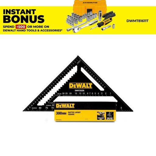 DeWalt DWHT25228-0 300mm Premium Metric Aluminium Rafter Square