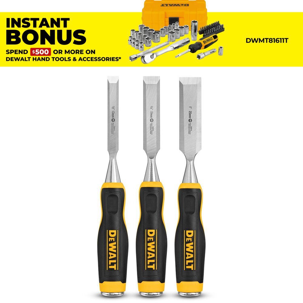 DeWalt DWHT16862 3pce Wood Chisel Set – image 1