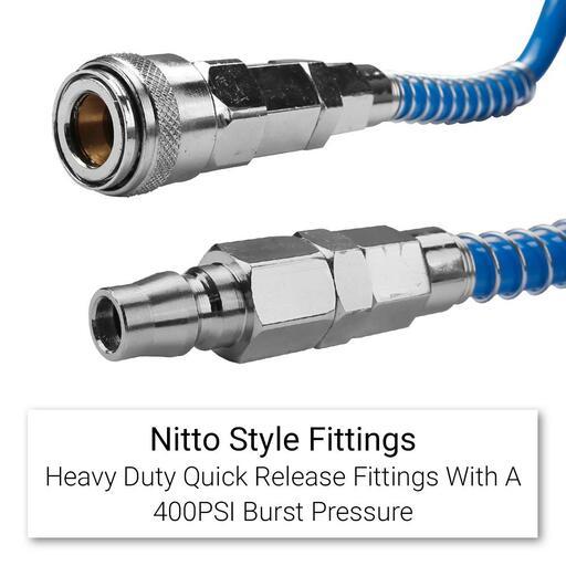 Chicago Air CACH10 6.5mm x 10m Coil Air Hose With Nitto Style Fittings – image 3