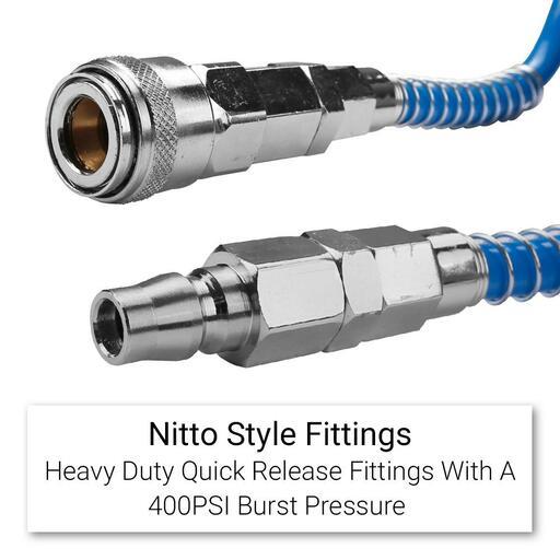 Chicago Air CACH15 10mm x 15m Coil Air Hose With Nitto Style Fittings – image 3