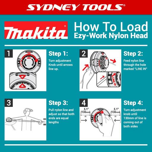 Makita 2 Testine Filettate Per Tagliaerba DUR190 DUR191 DUR368 DUR369 191D89 -4 - Foto 3