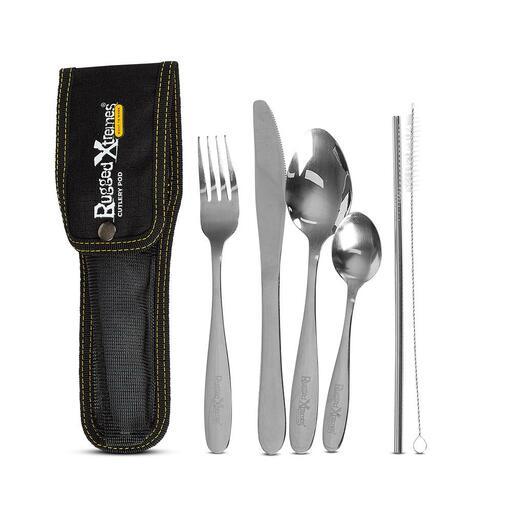 Rugged Xtremes RX08P210 7pce Stainless Steel POD Connect Cutlery Kit – image 4