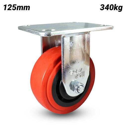 EHI J33AZ84K125 125mm (5") 340kg J3 Series Urethane Fixed Plate Castor