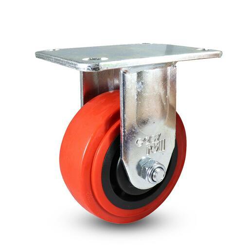 EHI J33AZ84K125 125mm (5") 340kg J3 Series Urethane Fixed Plate Castor – image 2