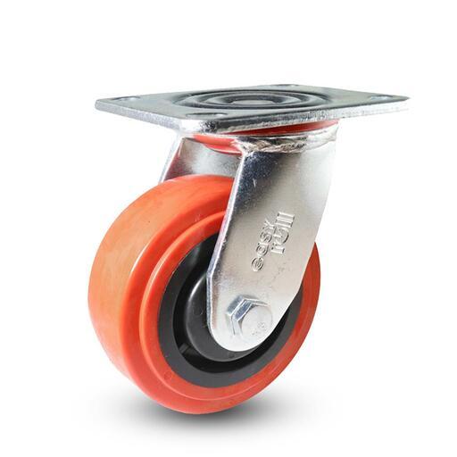 EHI J32AZ84K125 125mm (5") 340kg J3 Series Urethane Swivel Plate Castor – image 2