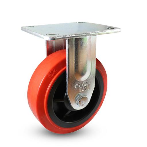 EHI J33AZ84K150 150mm (6") 340kg Urethane Fixed Plated Castor – image 2