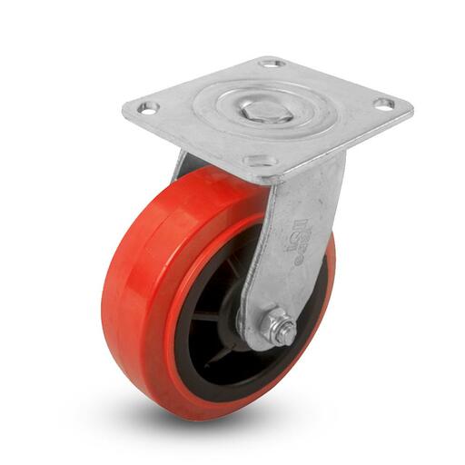 EHI J32AZ84K150 150mm (6") 410kg J3 Series Urethane Swivel Plate Castors – image 2