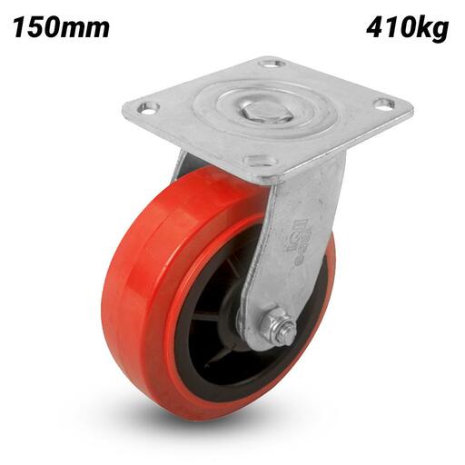 EHI J32AZ84K150 150mm (6") 410kg J3 Series Urethane Swivel Plate Castors