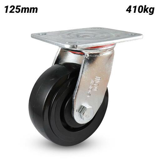 EHI J32AZ87K125 125mm (5") 410kg J3 Series Nylon Swivel Plate Castor
