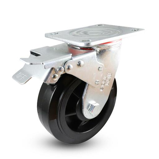 EHI J32TZ87K125 125mm (5") 410kg J3 Series Nylon Swivel Brake Plate Castor – image 2