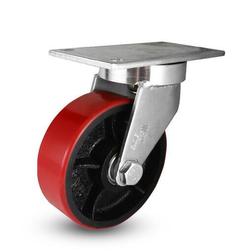 EHI J72AZ85K150 150mm (6") 600kg J7 Series Urethane on Cast Iron Swivel Plate Castor – image 2