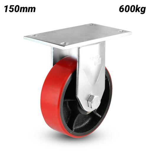 EHI J73AZ85K150 150mm (6") 600kg J7 Series Urethane on Cast Iron Fixed Plate Castor