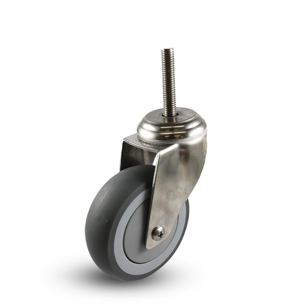 EHI G74AS62K75A 75mm (3") 80kg G7 Series Stainless Steel /Rubber Swivel Brake Bolthole Castor – image 2
