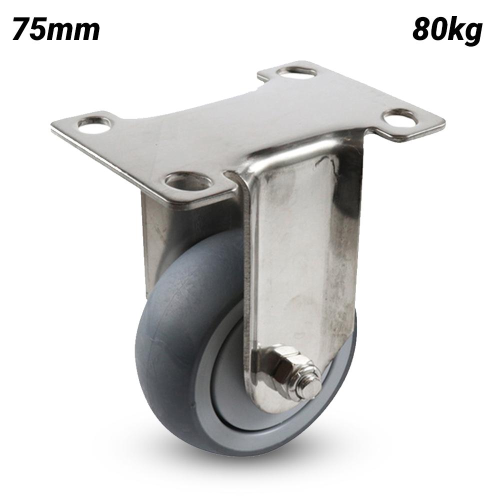 EHI G73AS62K75 75mm (3") 80kg G7 Series Stainless Steel Rubber Swivel Plate Castor – image 1