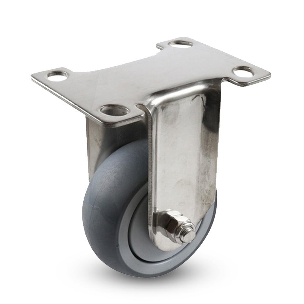 EHI G73AS62K75 75mm (3") 80kg G7 Series Stainless Steel Rubber Swivel Plate Castor – image 2