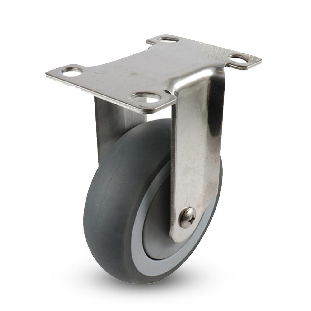EHI G73AS62K100 100mm (4") 100kg Stainless Steel/Rubber Swivel Plate Castor – image 2
