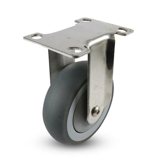 EHI G73AS62K100 100mm (4") 100kg Stainless Steel/Rubber Swivel Plate Castor – image 2