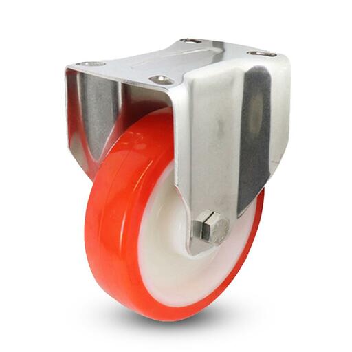 EHI S53AS50R125 125mm (5") 230kg S5 Series Stainless Steel Urethane Fixed Plate Castor – image 2