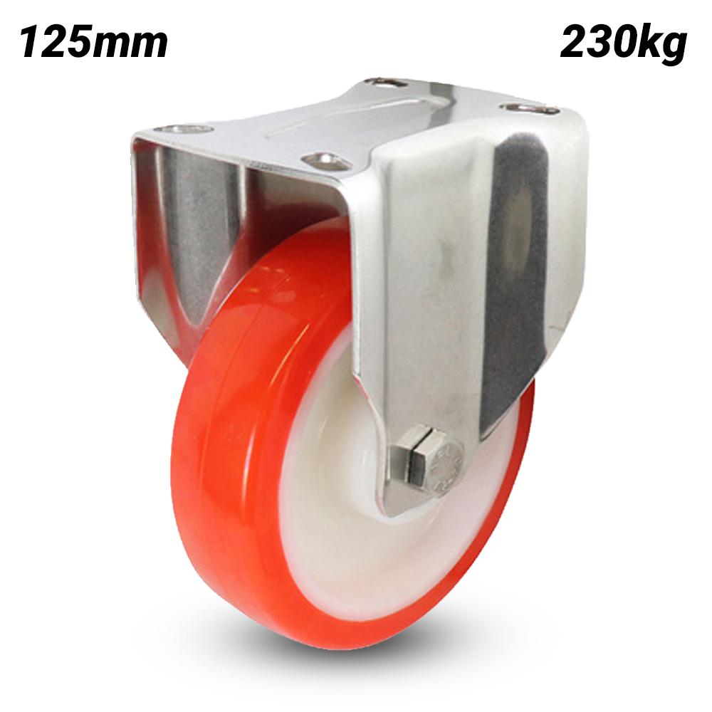 EHI S53AS50R125 125mm (5") 230kg S5 Series Stainless Steel Urethane Fixed Plate Castor – image 1