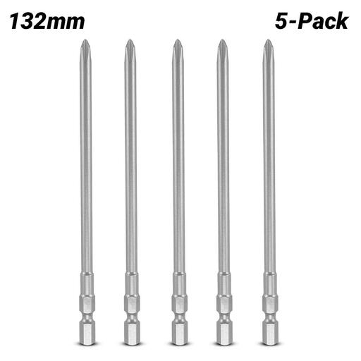 Xtorque XAFB132 5-Pack 1/4" 132mm Phillips PH2 Auto Feed Driver Bits