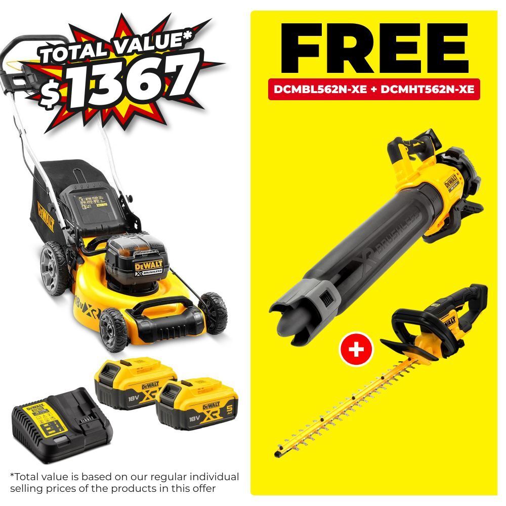 DeWalt ST-DCMW564P2-XE 36V (18V x 2) 5.0Ah XR Li-ion Cordless Brushless Lawn Mower Combo Kit – image 1