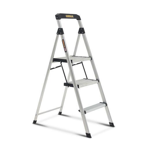 Gorilla GOR-3TT 0.9m 3 Step 120kg Lightweight Single Sided Aluminium Ladder