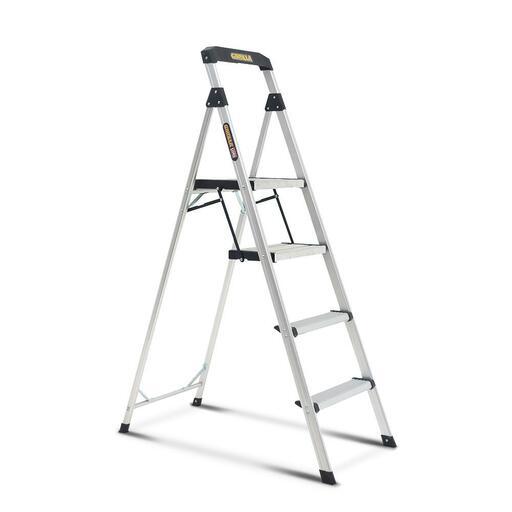 Gorilla GOR-4TT 1.2m 4 Step 120kg Lightweight Single Sided Aluminium Ladder