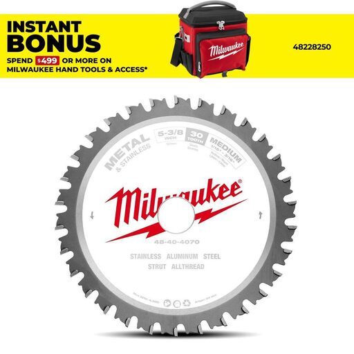 Milwaukee 48404070 135mm (5-3/8") 30-Teeth Ferrous Metal Saw Blade for HD18MS