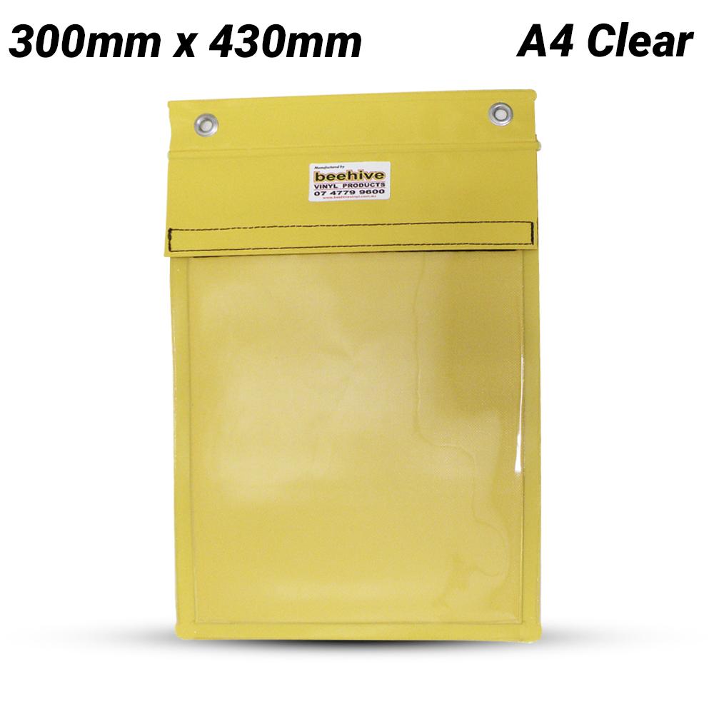 Beehive Vinyl DOC BAG A4-CLR 300mm x 430mm Heavy Duty Vinyl A4 Document Bag – image 1