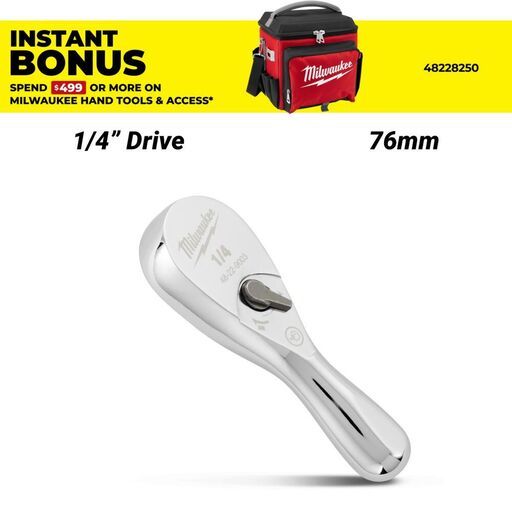 Milwaukee 48229003 76mm 1-4" Drive Fixed Head Ratchet 