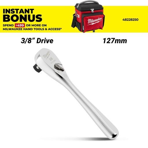 Milwaukee 48229036 127mm 3/8" Drive Fixed Head Ratchet 