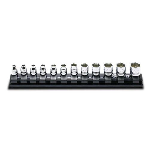 Ko-Ken KORS2400MZ/12 12pce 4mm-14mm 1/4" Drive Socket Set on Magnetic Rail
