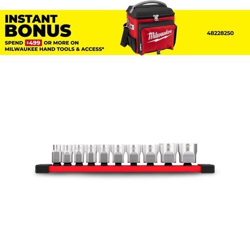 Milwaukee 48229403 10pce 3/8" Drive Standard SAE Socket Set