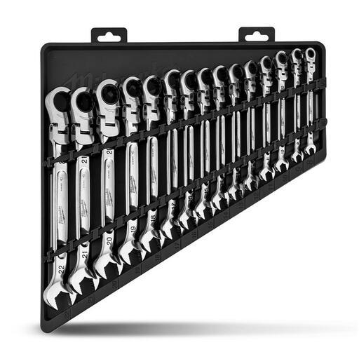 Milwaukee 48229513 15pce Metric Flex Head Ratcheting Wrench Set – image 4
