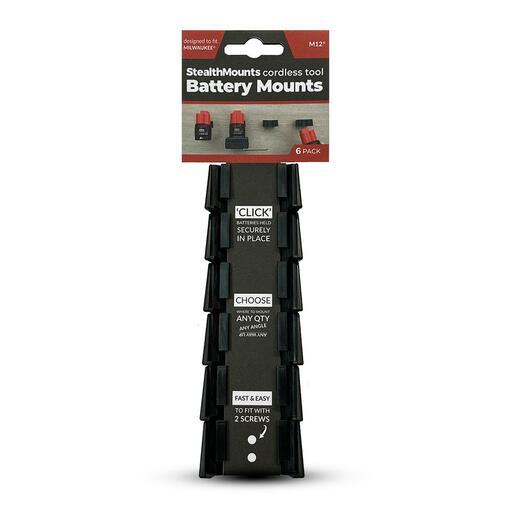StealthMounts BM-MW12-BLK-6 M12 Milwaukee 6-Pack Black Battery Mounts – image 3