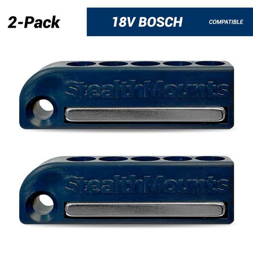 StealthMounts BHBOBLU2 18V Bosch 2Pack Blue Drill Bit Holders
