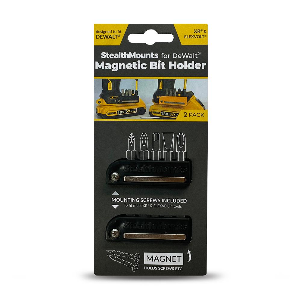 StealthMounts BH-DW-BLK-2 Dewalt XR & FlexvVolt 2-Pack Magnetic Black Drill Bit Holders – image 3