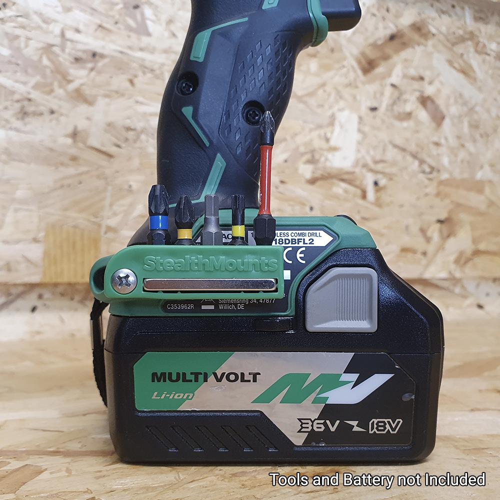 StealthMounts BH-MHH-GRN-2 HiKOKI 18V & MultiVolt 2-Pack Magnetic Green Drill Bit Holders – image 4