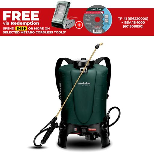 Metabo RSG 18 LTX 15 (602038850) 18V Li-ion Cordless 15L Backpack Sprayer - Skin Only