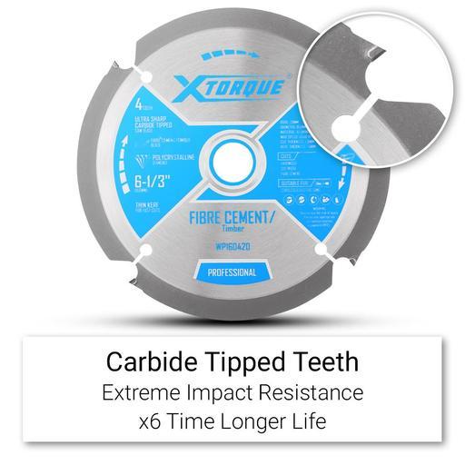 Xtorque WP160420 160mm (6-1/3") 4-Tooth Fibre Cement & Timber Carbide Tipped Saw Blade – image 2