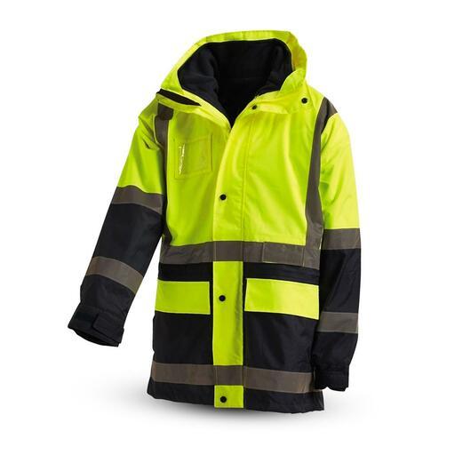 Workit Workwear 3004YN 5-in-1 2-Tone Yellow/Navy Waterproof Biomotion Hi-Vis Jacket with Reflective Tape – image 2