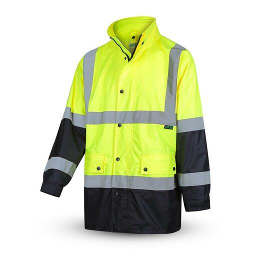 Workit Workwear 3005YN 2-Tone Yellow/Navy Waterproof Hi-Vis Rain Jacket with Reflective Tape – image 2