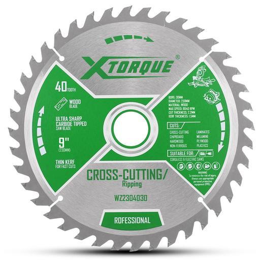 Xtorque WS2554030 255mm (10") 40-Tooth Wood Ripping/Crosscutting Carbide Tipped Saw Blade