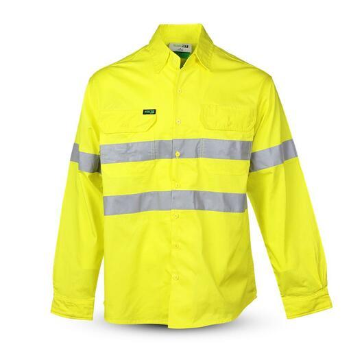 Workit Workwear 2013Y Yellow Hi-Vis Lightweight Long Sleeve Taped Shirt – image 2