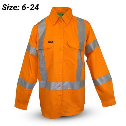 Workit Workwear 2036O Womens NSW Rail X-Back Hi-Vis Breathable Biomotion Taped Shirt